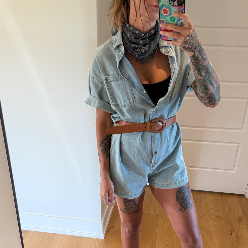 Light Blue Denim Romper - Xirena Andie Romper